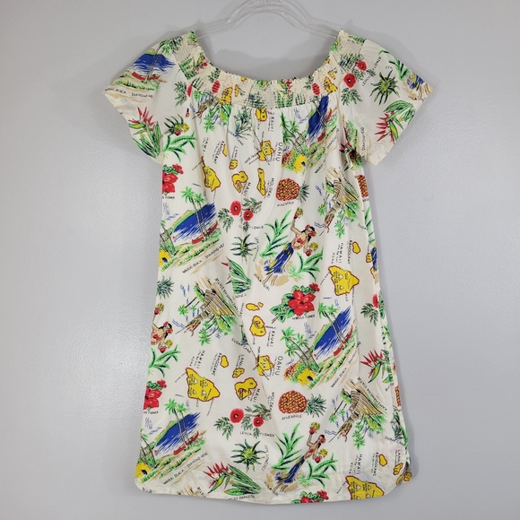 J. CREW colorful Hawaiian printed off-shoulder cotton popover mini shift dress - Picture 5 of 14